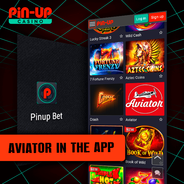 Aviator in the pin up casino app